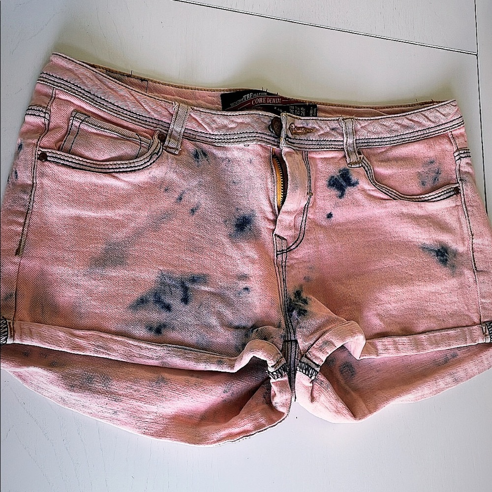 Pink & Blue #tiedye jean shorts